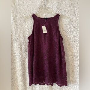 Rue 21 Sleeveless Lace Burgundy Top Size Small NWT